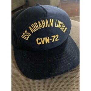 US Navy Vintage SnapBack Hat Embroidered Cap 1990s - USS Abraham Lincoln CVN-72